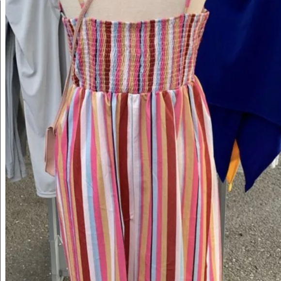 Boho stripped dress with front pockets - Picture 6 of 8